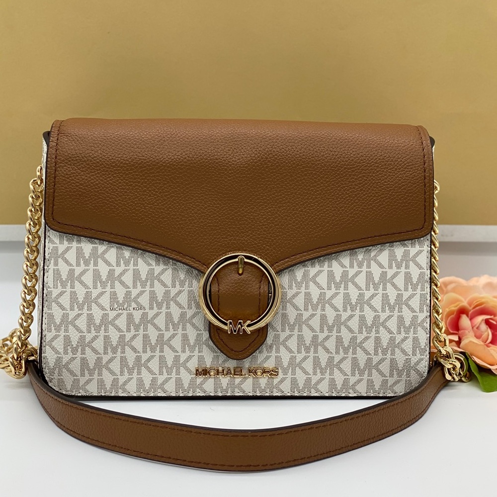 MICHAEL KORS WANDA MEDIUM SHOULDER CROSSBODY VANIL - Picture 4 of 16